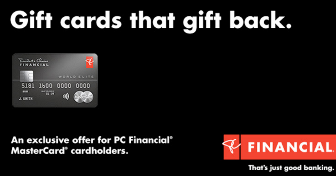 PC Financial WEMC Getting 10X the PC points for Gift Cards purchase