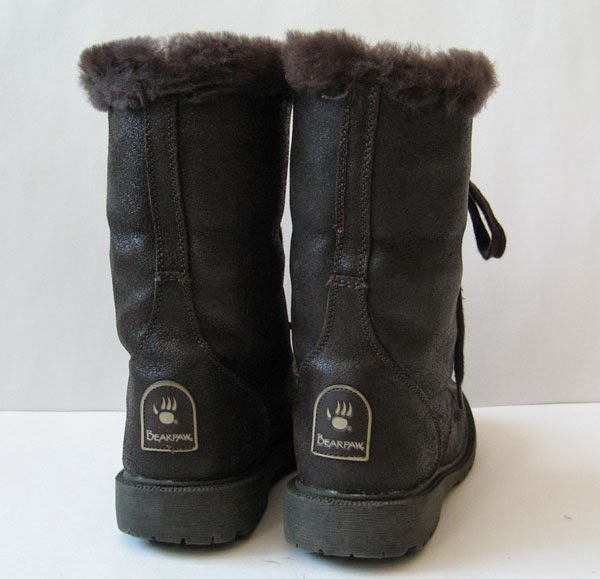 CLARKS BROWN SHEARLING LACE UP UGG BOOTS WOMENS SIZE 6.5 7