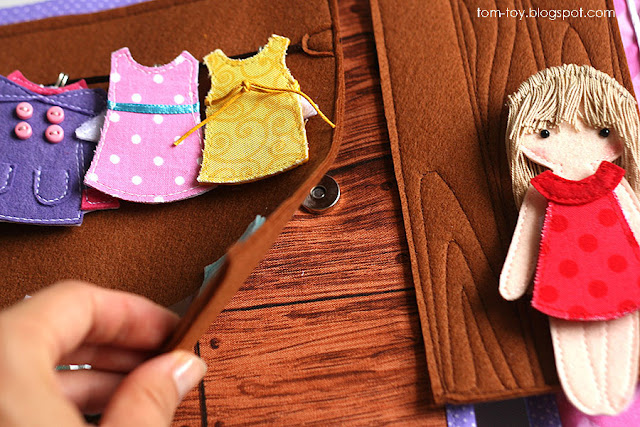 Handmade quiet book Dollhouse, busy book for girl, Развивающая книжка Кукольный домик, шкаф