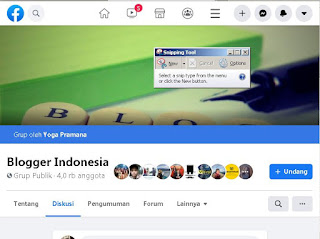 Screenshot tampilan grup Facebook Blogger Indonesia