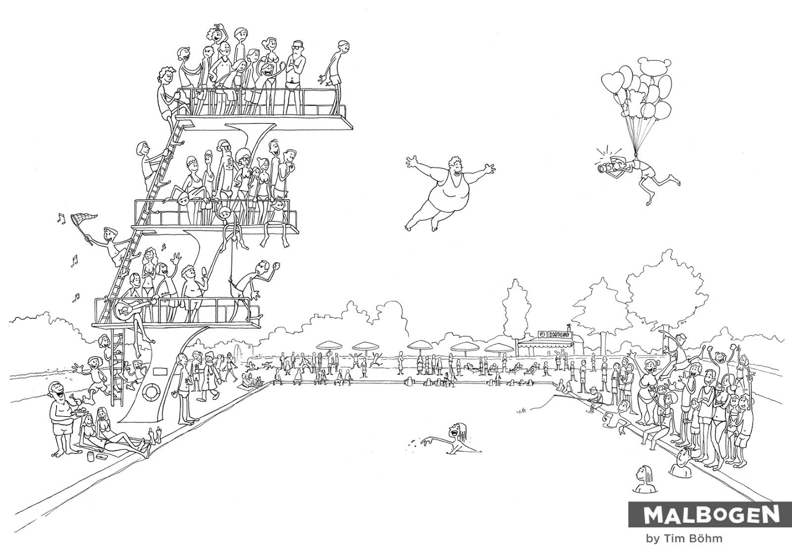 malbogen: Schwimmbad / swimming pool