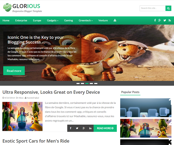 Glorious theme just launched for our blogger users.