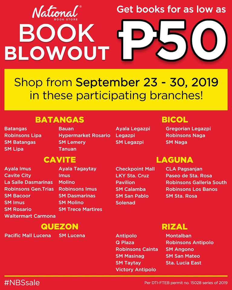 Manila Shopper National Book Store Book Blowout Sept 2019
