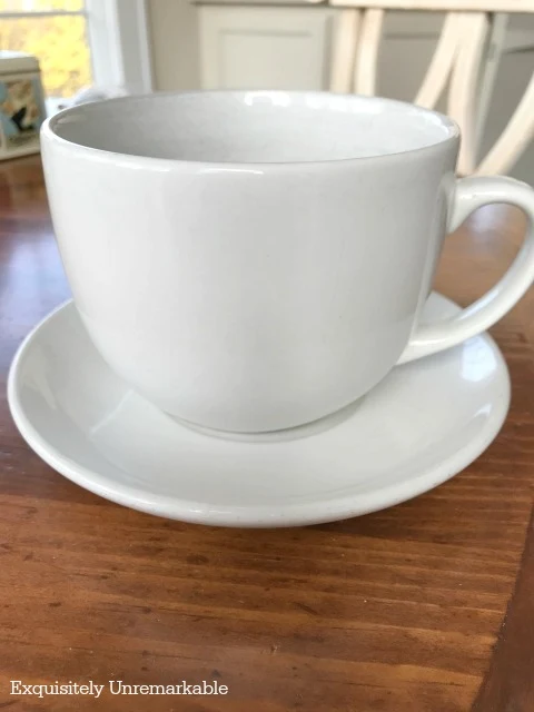 Clean white cup and saucer