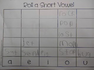 Mrs. T's First Grade Class: Roll a Short Vowel