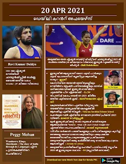 Daily Malayalam Current Affairs 20 Apr 2021