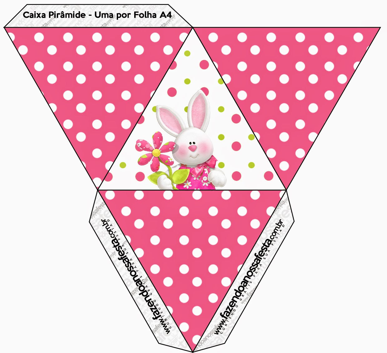 Easter in Pink: Free Printable Boxes. Free Printable Pyramid Box.