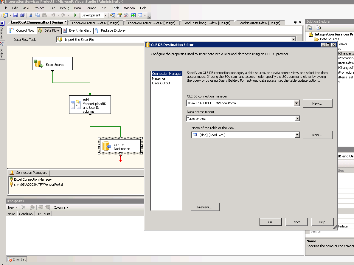 A day in the life of a BI Developer Task 17 SSIS with variable excel