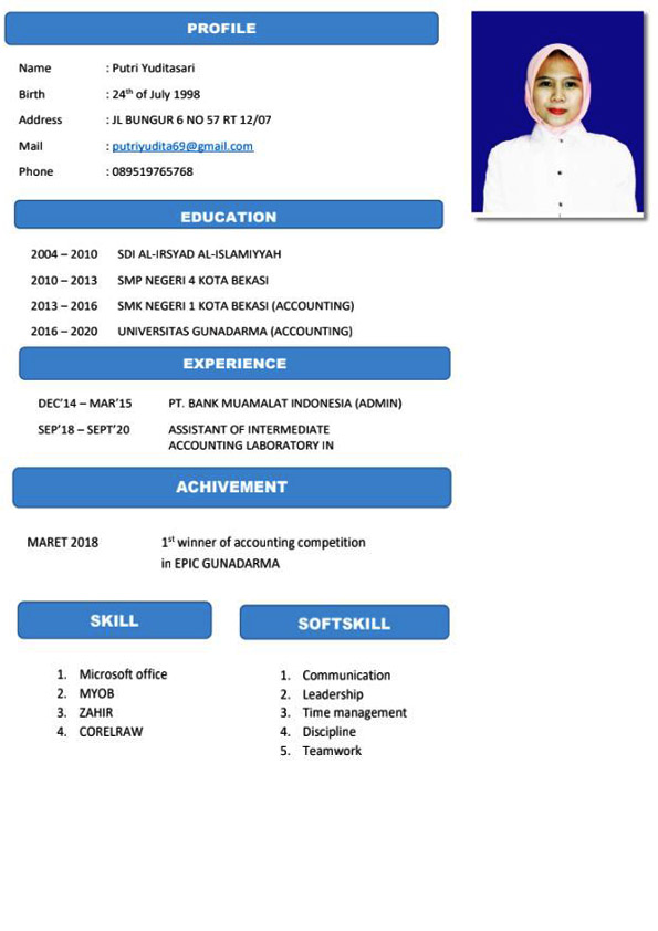 Contoh CV Creative dan Classic