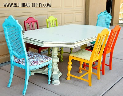 Dining Room Tables Chairs on Girls Being Crafty  Linky Love  Colorful Dining Room Chairs Edition