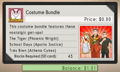 Phoenix Wright Ace Attorney Spirit of Justice costume bundle DLC Tiger school uniform maid outfit