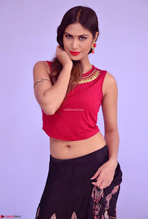 Nishi Gandha in Beautiful Red Crop Top ~  Exclusive 001