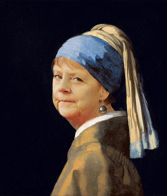 Angela Merkel is Girl With the Pearl Earring