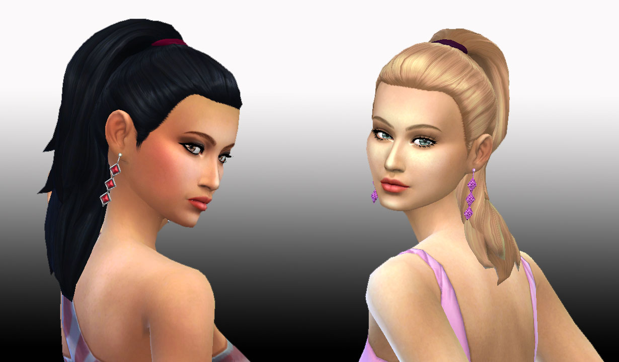 Sims 4 cc hair ponytail maxis match bangs neathon