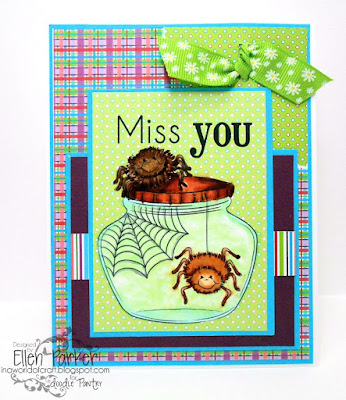 Doodle Pantry, Ellen Parker, Miss You handmade greeting card