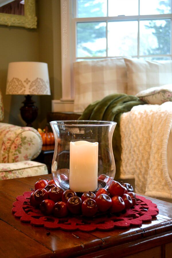 Hurricane Candle In Apple Candle Ring Hurricane Candle In Apple Candle Ring