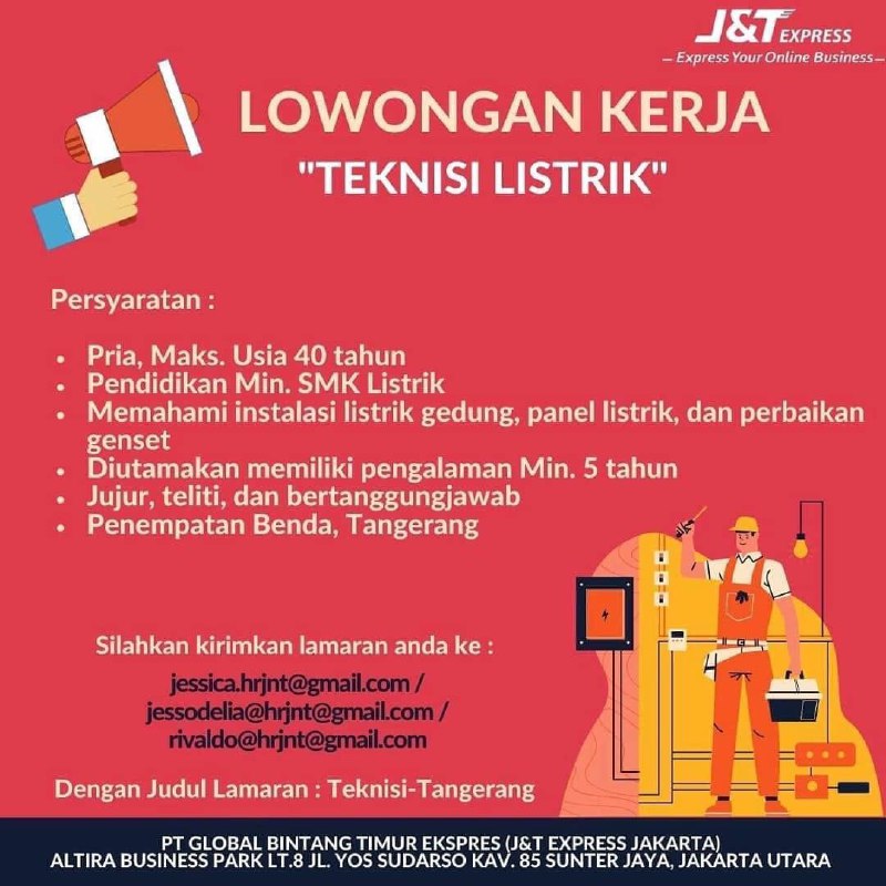 Loker Teknisi Listrik Di J T Sokopati Online