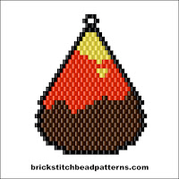 Click to view the Large Harvest Candy Corn Halloween brick stitch bead pattern charts.