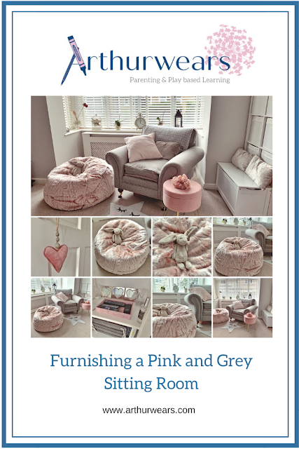 furnishing a pink and grey lounge