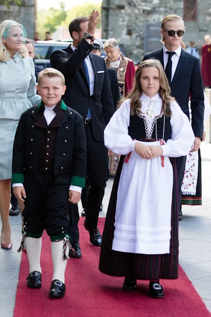 King Harald and Queen Sonja, Princess Martha Louise, Crown Prince Haakon, Crown Princess Mette-Marit, Princess Ingrid Alexandra, Prince Sverre Magnus, Marius Borg Høiby, Princess Astrid and Mrs. Ferner