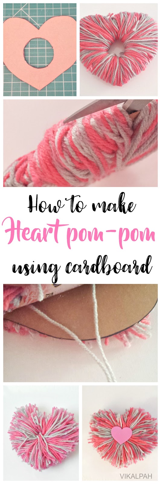 How to make pom poms with a DIY cardboard pom pom maker -RedTedArt