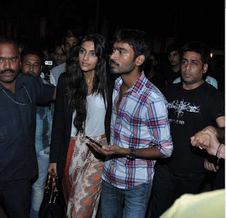 Sonam & Dhanush meet fans at Chandan Cinema