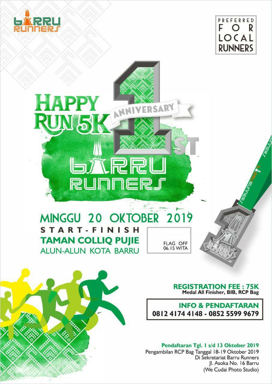 Happy Run 5K - Barru Runners • 2019