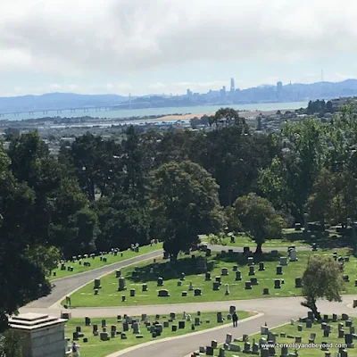 view of San Francisco from Sunset View Cemetery in El Cerrito, California
