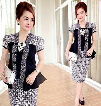 Referensi Model Atasan Batik Kombinasi Kain Polos