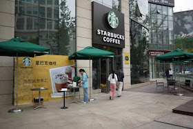outside of new Starbucks in Kunming