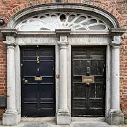 Doors of Ireland: Pair of black doors in Kilkenny