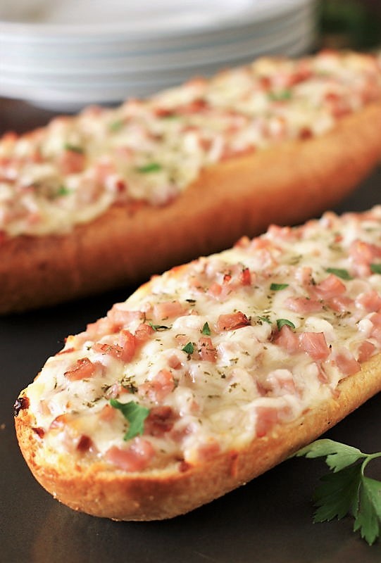 Easy Ham & Cheese French Bread Pizza The Kitchen is My Playground