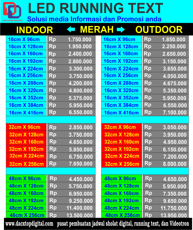 PUSAT PEMBUATAN RUNNING TEXT DAN VIDEOTRON Pusat Pembuatan Running Text Dan Videotron