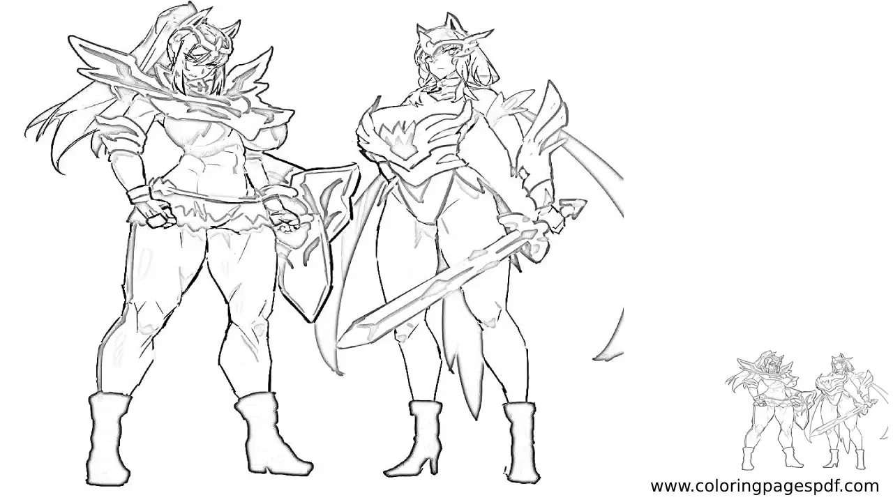 Coloring Page Of Zacian In Both Forms As A Human