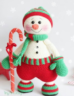 PATRON GRATIS MUÑECO DE NIEVE AMIGURUMI 39675