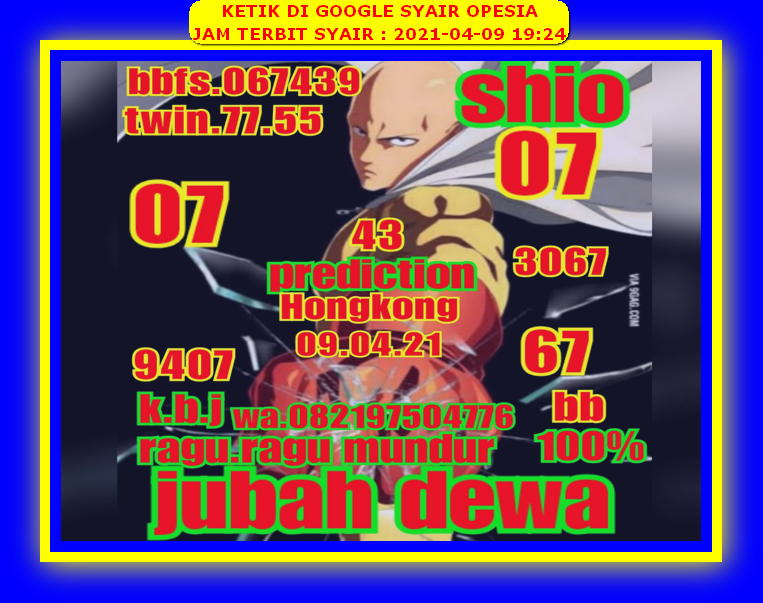 Syair Hk 9 April 2021 Kode Syair Sgp Syair Hk Syair Sydney 2021