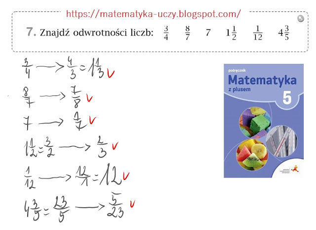 Zad. 6, 7 i 8  str. 95 "Matematyka z plusem 5" Mnożenie ułamków zwykłych