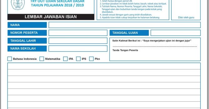 Contoh Lembar Jawaban Essay Guru Paud