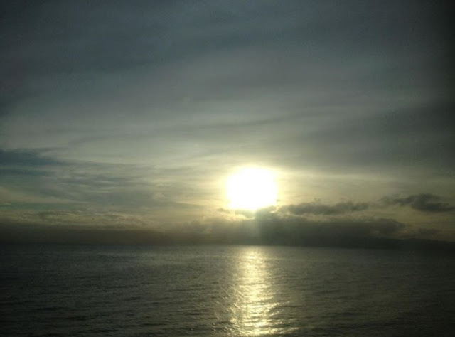 Beautiful sunset over the ocean near Dumaguete in the Philippines