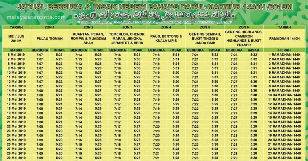 Waktu Solat Selangor Tahun 2019 - Tautan 4