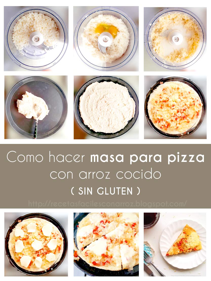 pizza arroz cocido foto tutorial