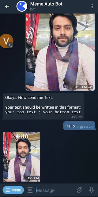 Meme creator bot on Telegram