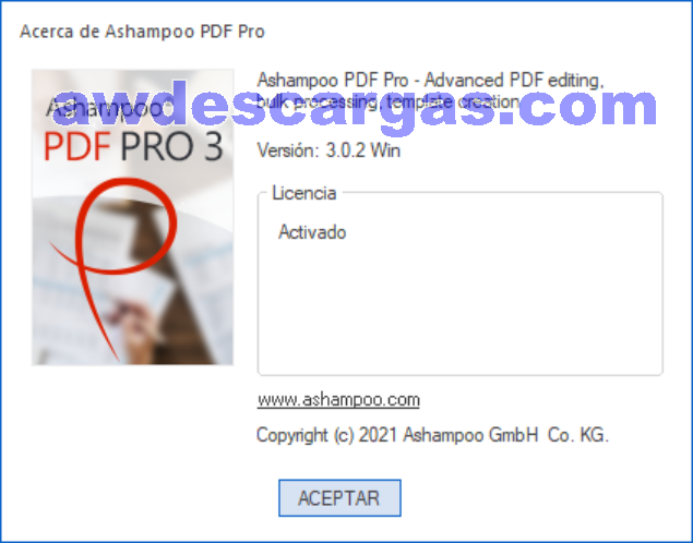 Licencia activado para Ashampoo PDF Pro 3 Full