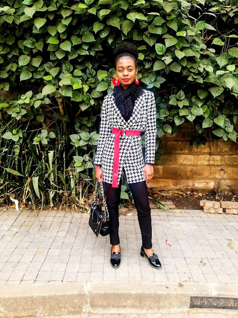 How To Style A Houndstooth Blazer In Cold Weather