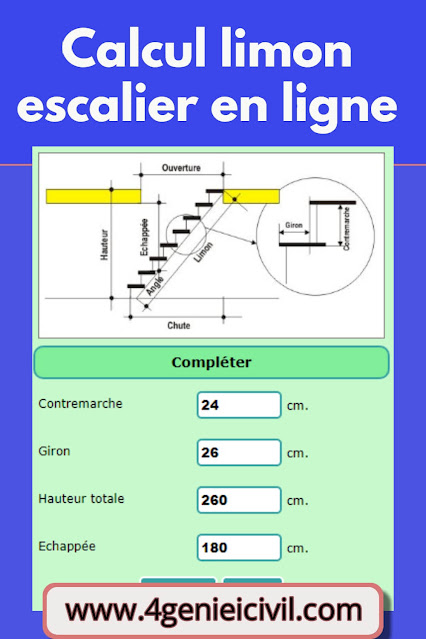 calul du nombre de marche escalier en ligne