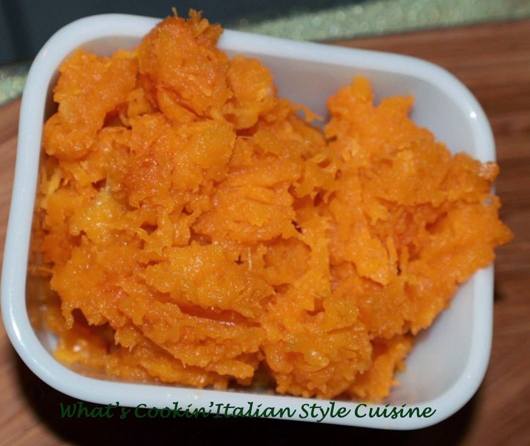 this is mashed butternut squash in a bowl