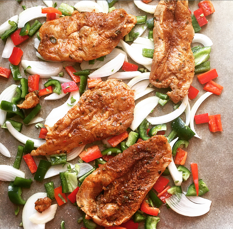 Healthish Crunch Wrap Using Easy Sheet Pan Chicken Fajitas