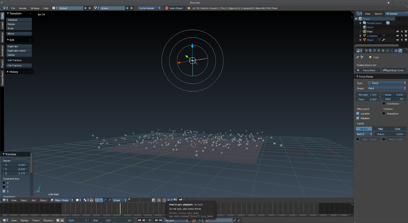 Diseño libre Blender QuickTip Force Fields. Force