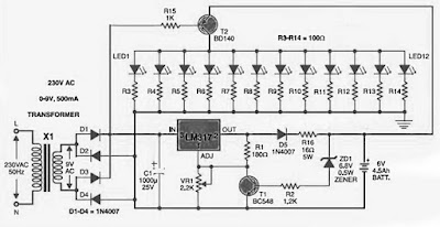 Skema Rangkaian Lampu Darurat (Emergency LED) | Gambar Rangkaian