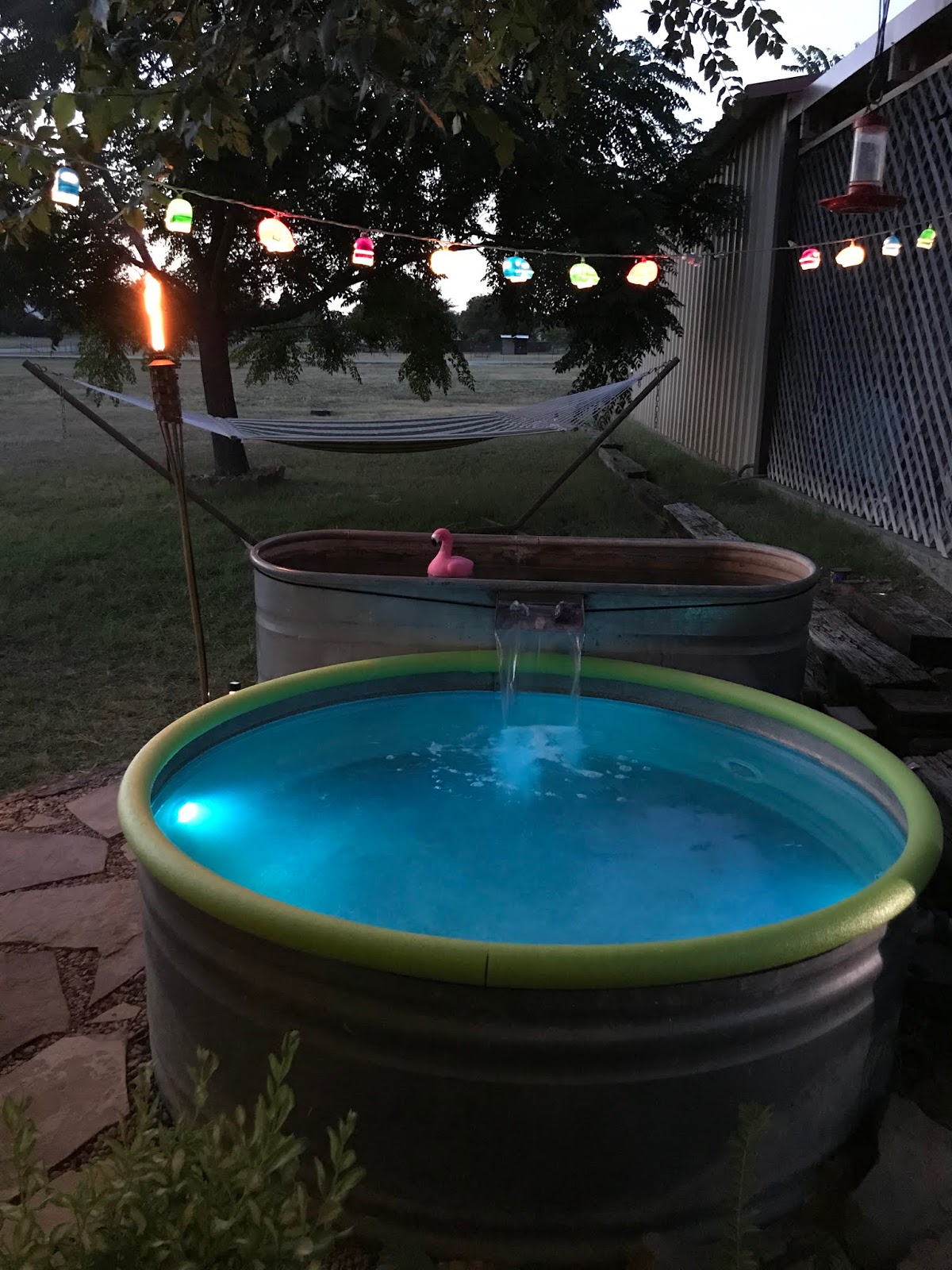 Clover House How to Install a Stock Tank Pool with a Waterfall